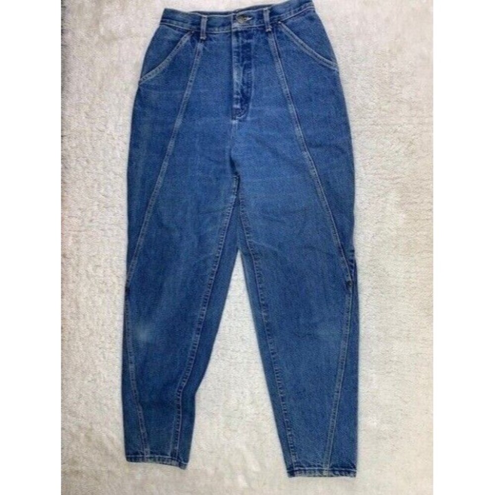 Lee Size 11 Womens Jeans Tapered Ankle Cotton High Rise Med Wash